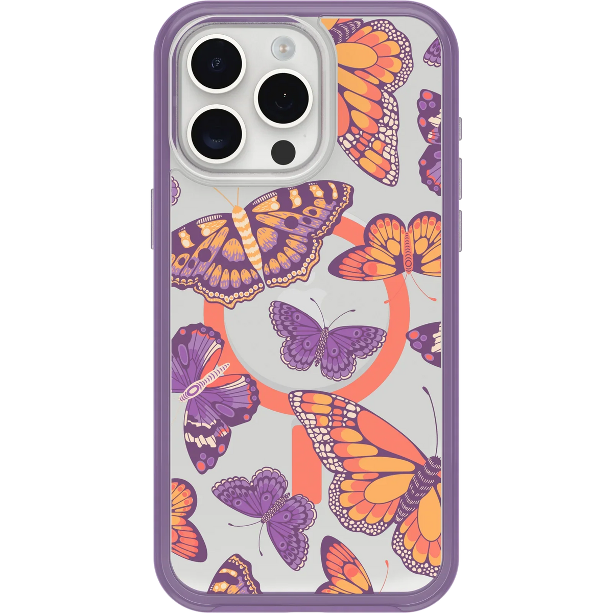 iPhone 15 Pro Max Symmetry Series Clear Case for MagSafe Fluttering Flora